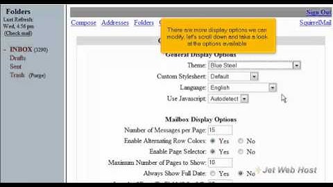 How to modify display preferences in SquirrelMail