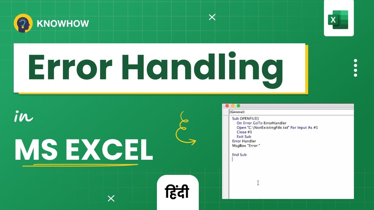 How to Fix VBA Error in Excel | Error Handling and Debugging Technique (Hindi)
