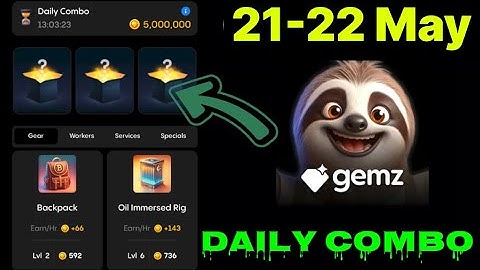 Gemz daily combo today 21 & 22 May | Gemz daily combo card | today Combo gemz | #gemz  #combo |