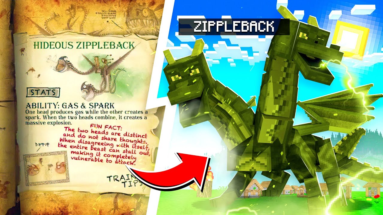 TAMING ZIPPLEBACK from HOW TO TRAIN YOUR DRAGON! (minecraft)