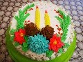 НОВОГОДНИЙ бисквитный торт с АПЕЛЬСИНОВО МАНДАРИНОВЫМ конфитюром и СЛИВОЧНЫМ кремом