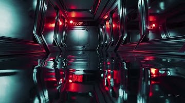 Space Station Flood Alarm Loop | Zero Gravity Water Flood Sci-Fi Animation