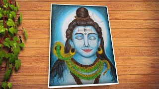 Lord Shiva oil pastel drawing easy, Lord Shiva drawing for beginners