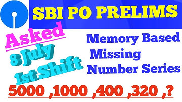 Number Series ||8 july 2nd shift Memory based Missing Number series |  SBI PO Prelims Number series