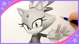 Drawing Blaze the Cat ✋ from Sonic The Hedgehog pencil sketch screenshot 1
