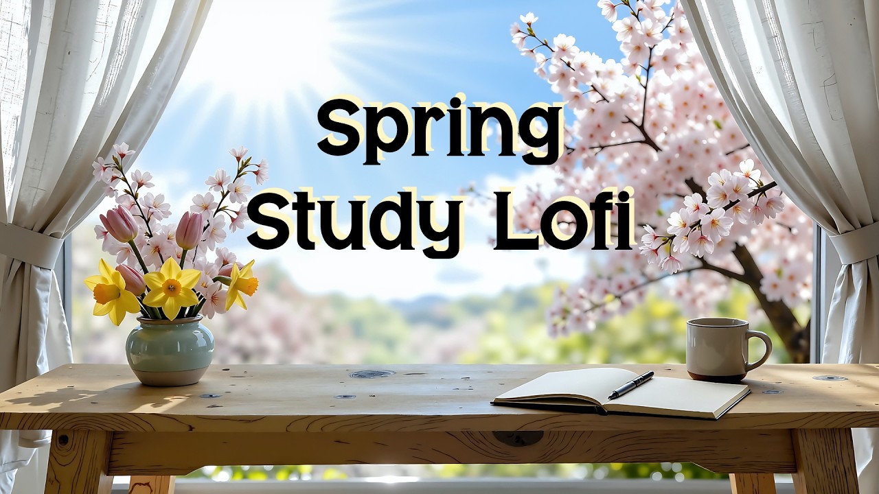 Spring Study Ambience with Relaxing Lofi Music & Nature Sounds | Focus, Read, or Classroom Calm