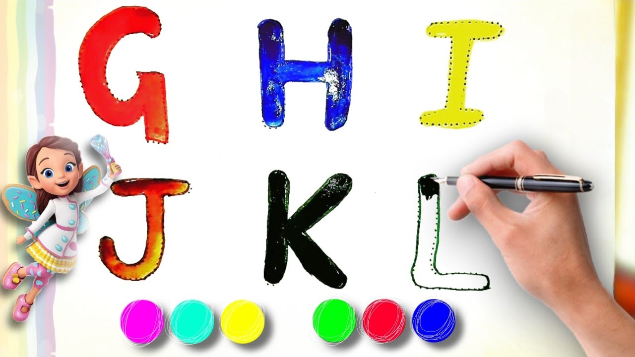 ABC alphabets Colouring, Writing abc with colours, Colour abcd for kids ...