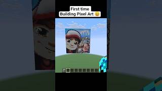 Pixel art in Minecraft 😲 #minecraftshorts #minecraft