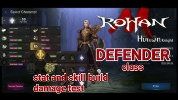 ROHAN M defender build stat and skills