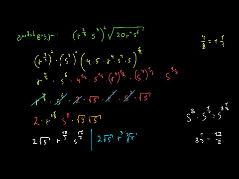 გაამარტივეთ შერეული ფესვის და ხარისხის შემცველი გამოსახულებები