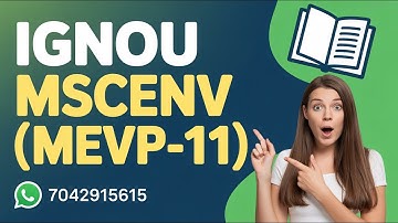 IGNOU MEVP-11 Project & Synopsis Guide | MSc Environmental Science