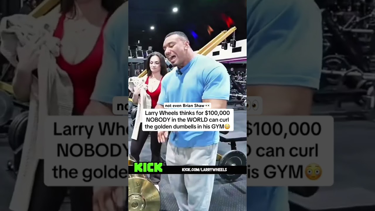 Larry Wheels thinks for $100,000 NOBODY In the WORLD can curl the GOLDEN DUMBBELLS 😳