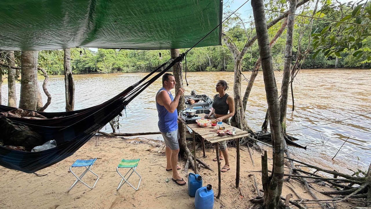 ACAMPAMENTO E PESCARIA com muito perrengue ￼chuva peixe mas no fim tudo deu certo graças a DEUS🙏
