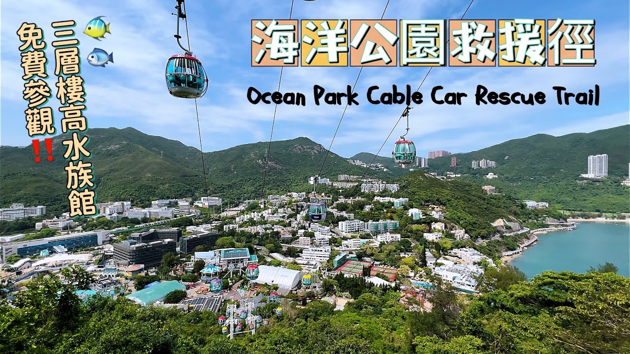 海洋公園 Ocean park纜車救援徑 🚡免費三層樓高水族館🐠輕鬆1小時來回睇南區全靚景Ocean Park Cable Car