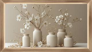 Arte para TV | Conjunto floral neutro 🤍🌿 | Cuadro enmarcado | Neutral Floral Wall Art (Loop) screenshot 3
