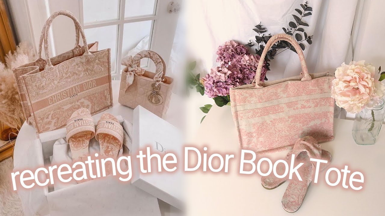 dior pink book tote