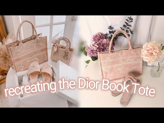 dior book tote pink