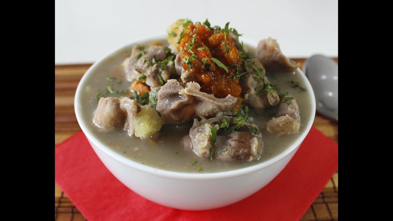 Sopa de mollejas pollo con verduras al vapor