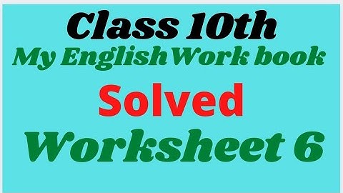 Class 10 Work Sheet 6 ll Solved My English Work ll The Home Coming ll #pseb