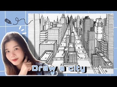 Draw A City In 1 Point Perspective Ii Vẽ Thành Phố Với Phối Cảnh 1 Điểm Tụ  Ii Di Di Art - Youtube
