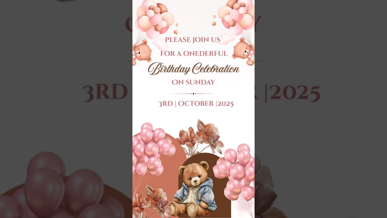 Digital Birthday Invitation Video | Custom Invitation template | Video Id 505