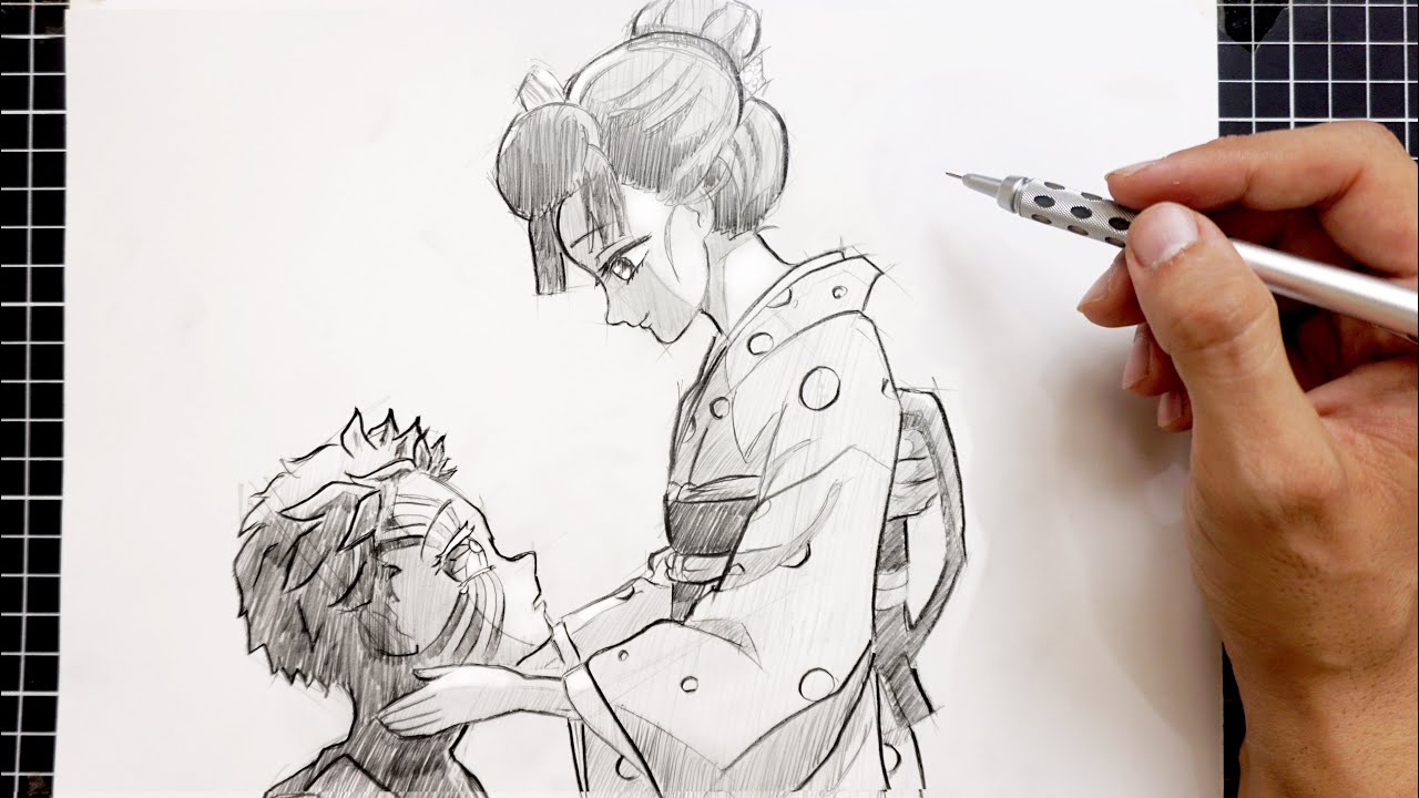Drawing Akaza and Koyuki | Demon Slayer : Infinity Castle [ Real Time ]