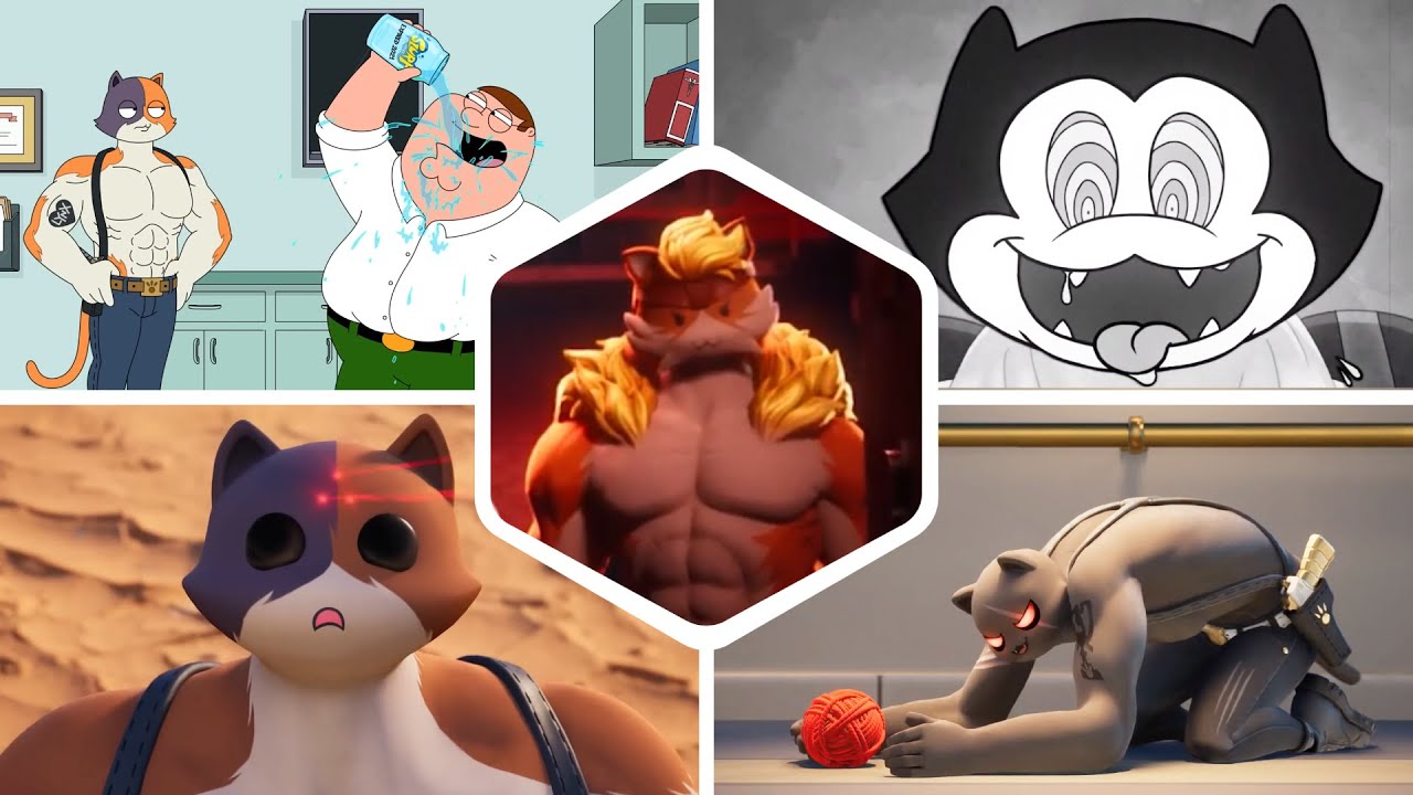 Evolution of Meowscles in Fortnite Trailers & Cutscenes | Meowtooth - OG Meowscles