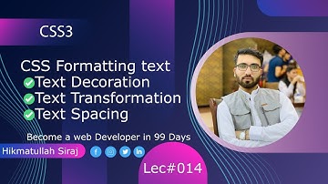 🔴 CSS 3 Tutorial 2024 in Pashto || Text Formatting Properties Tutorial Part Two Day#014
