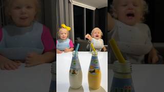 Kids are happy to try new drinks. Funny Baby video!