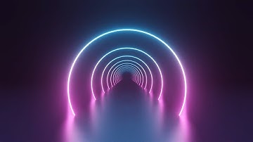 Neon Ring Background Video, Blue Purple Tunnel Motion Background Loop | Free Stock Video