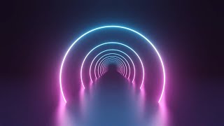Neon Ring Background Video, Blue Purple Tunnel Motion Background Loop | Free Stock Video
