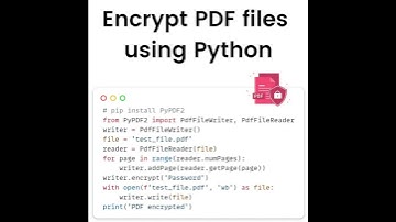 Encrypt PDF files using Python #coding #phython #programminglanguage