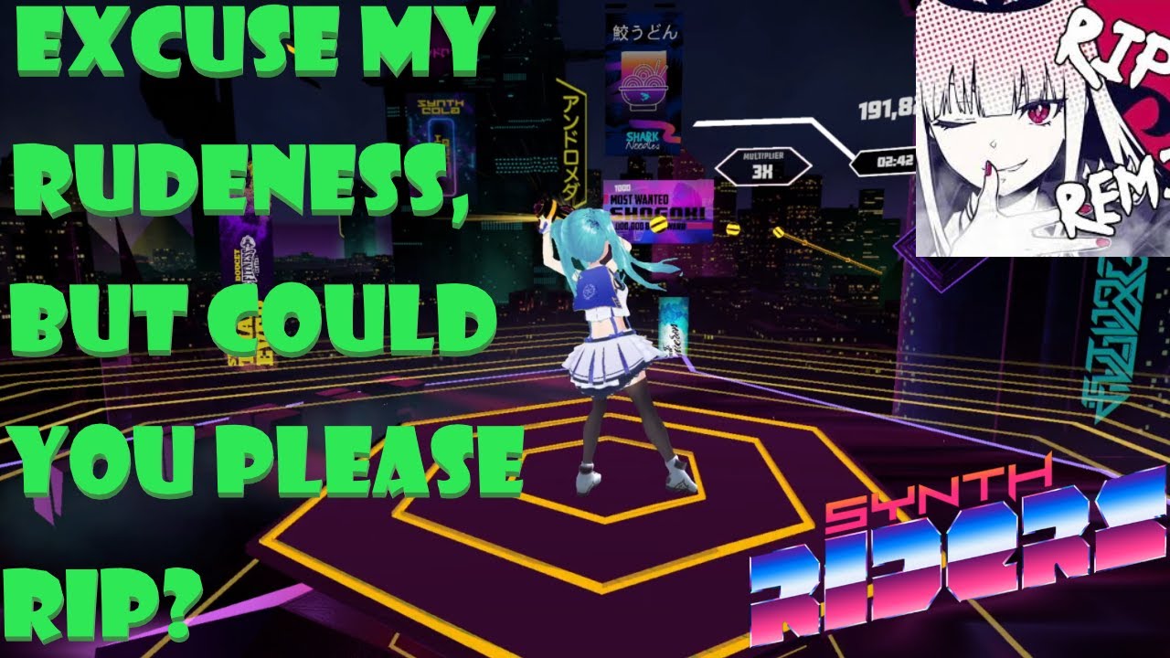 Synth Rider Mori Calliope Excuse My Rudeness Expert Vr Game Full Body Tracking 360 Mode Youtube
