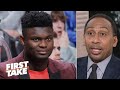 Stephen A. gives Zion a chance to win Rookie of the Year over Ja Morant | First Take