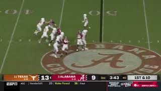Quinn Ewers Completes Pass to Himself | #11 Texas vs #3 Alabama