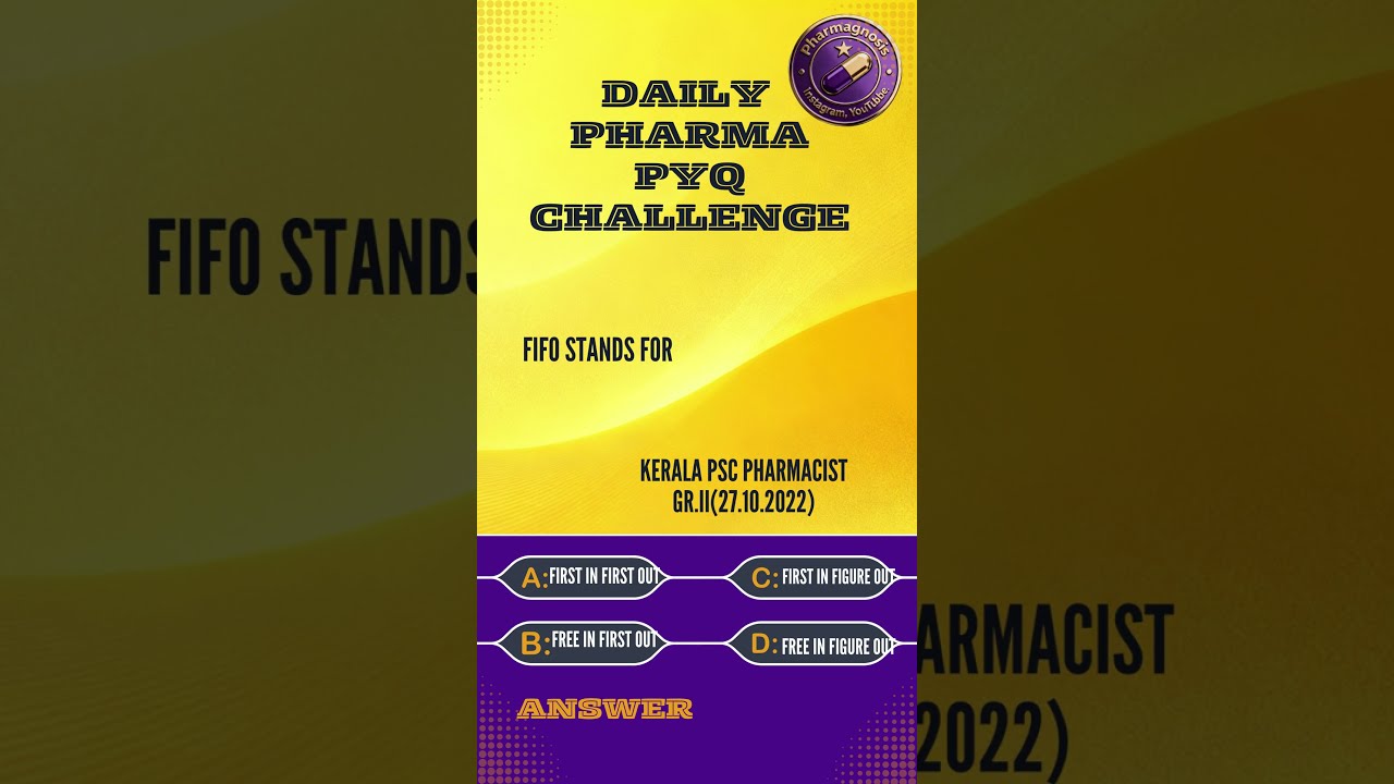 Can You Solve This DSBM Pharma MCQ 16 ? 30 seconds to answer...The solution at the end! 