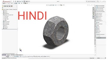 How to make nut in solidworks( Hindi)/ by cad design