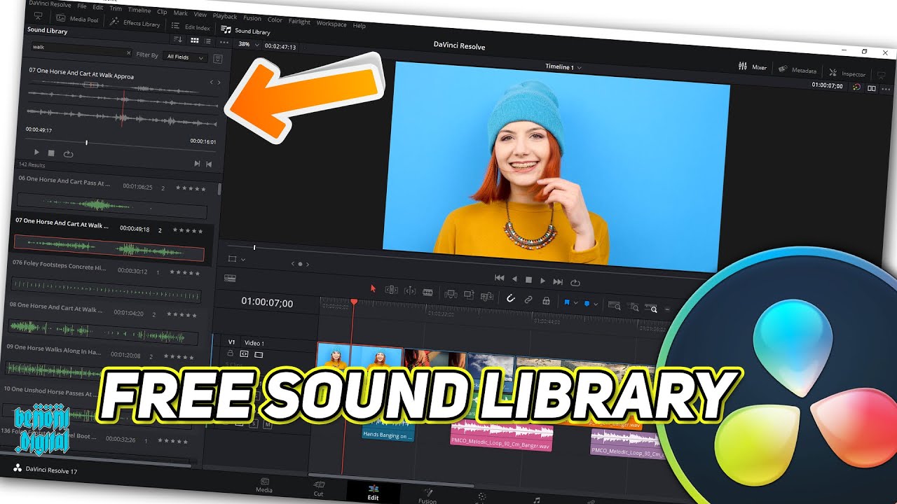 davinci resolve free sound library download