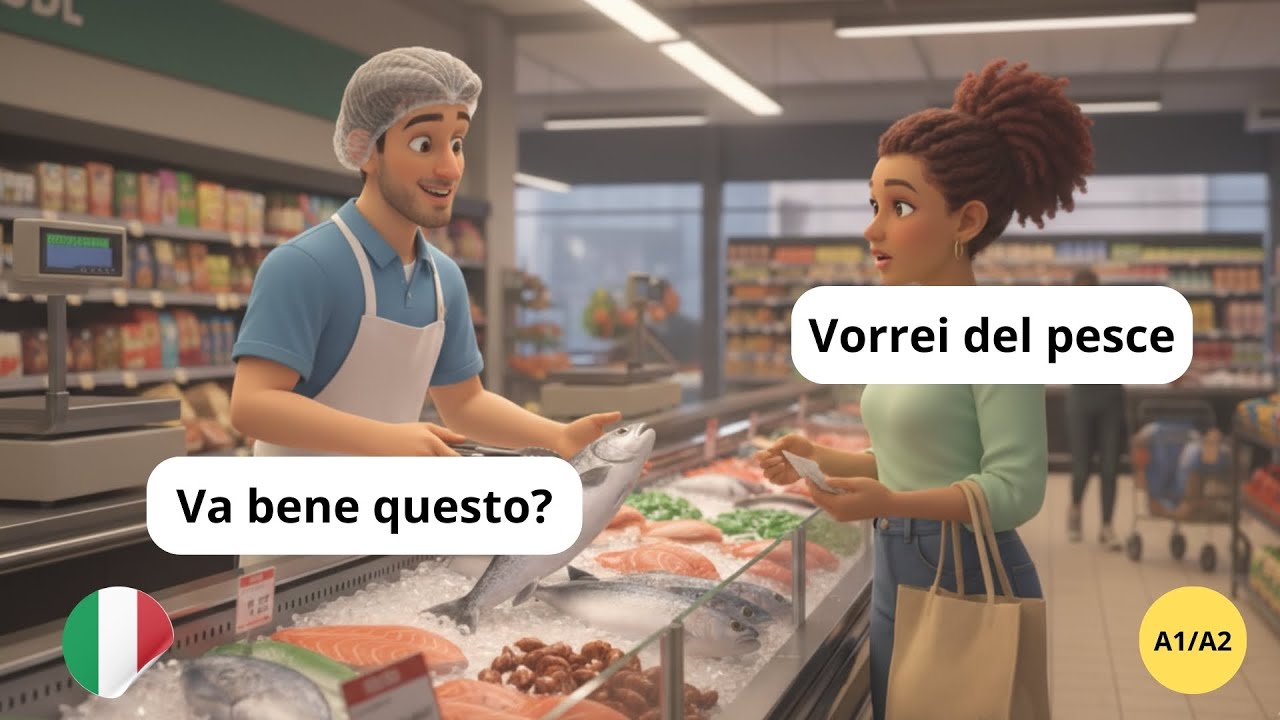Italian for Beginners | Grocery Shopping Conversation (Easy Q&A)