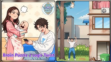 Brain Puzzle 2 Logic Twist Level 39: Stacked the man to save the kitten !Gameplay Solution