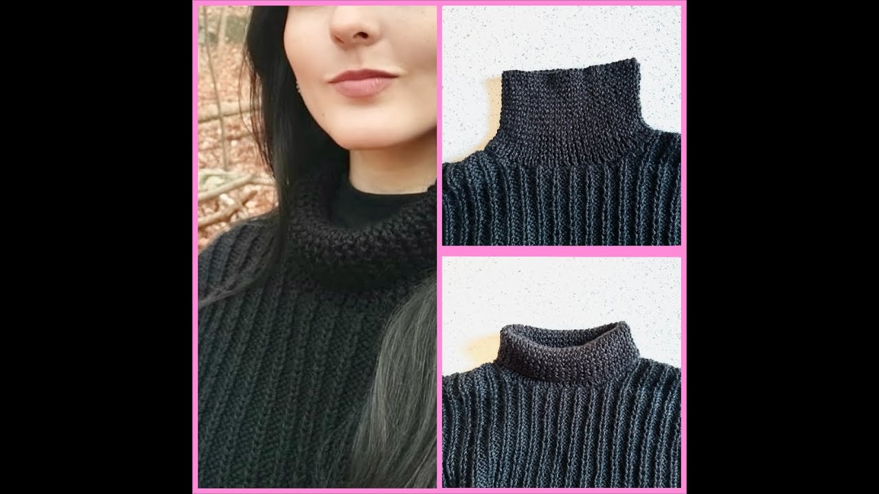 Super Easy! How to knit a Turtle Neck with Straight Needles 