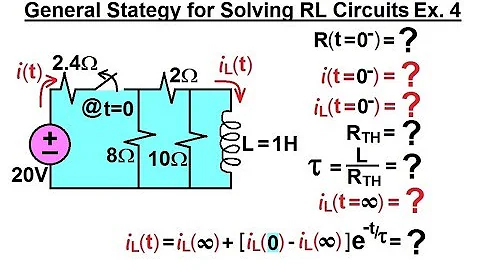 Electrical Engineering: Ch 8: RC & RL Circuits (42 of 65) General Strategy Solving RL Circuits Ex.4