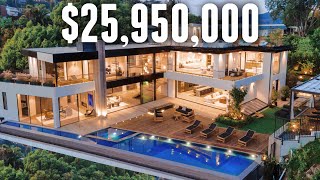 INSIDE a $25,950,000 Modern Beverly Hills Oasis | MEGA MANSION TOUR