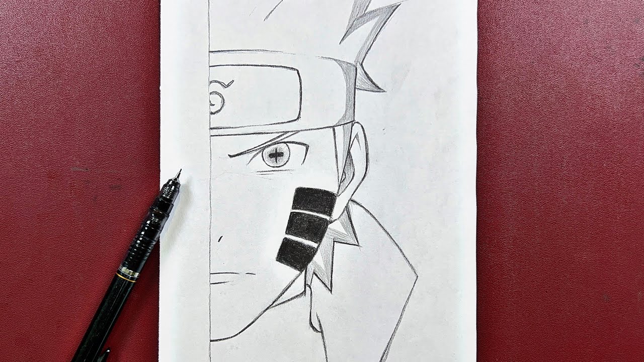 Lexica - Naruto drawing only with pencil, sketch