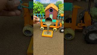 😱 Real Working Mini Tractor Making Cement Pillar | Amazing DIY Construction Machine 🚜 #shorts