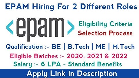 EPAM Hiring For Software Engineer & Automation Engineer Roles | Selection Process