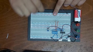 LED connected to AND gate(IC:7408) with a switch