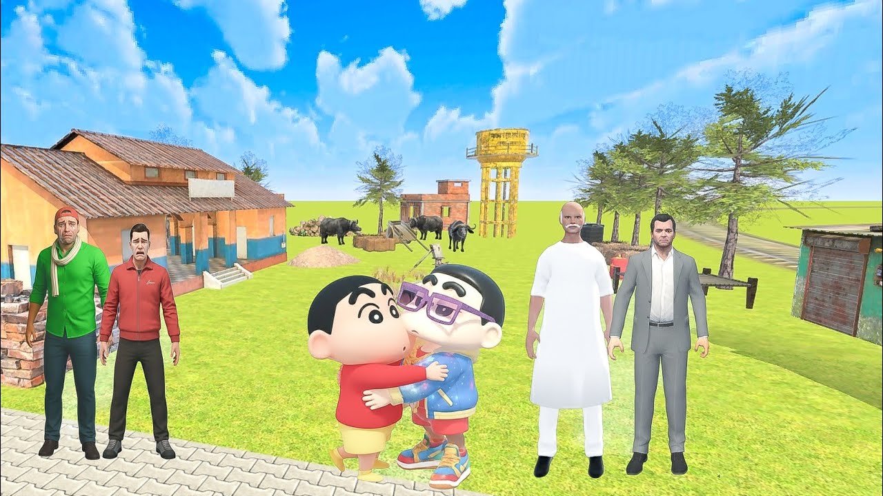 😥SHINCHAN & SHINCHAN's BRO BACK TO VILLAGE OF DADA 💥🤩 | INDIAN