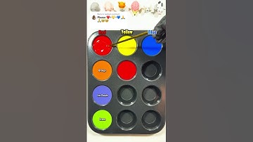Create 3 basic colors ❤️+💛+💙 into 9 magical colors #colormix #colormixing #satisfying #asmr #asrm