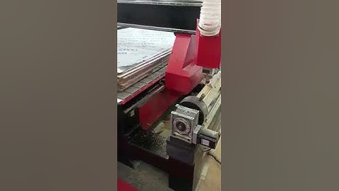 CNC wood router with rotary